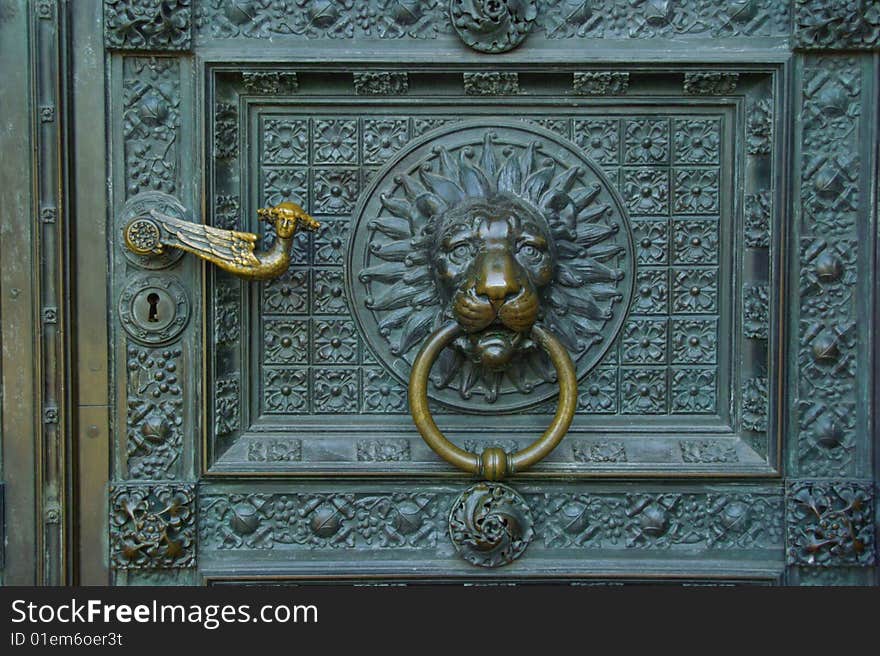 Detail of the Door Opener of the Cathedral of Cologne. Detail of the Door Opener of the Cathedral of Cologne