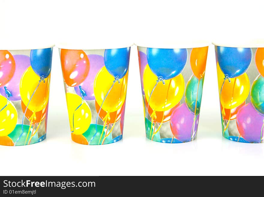 Party cups isolated against a white background