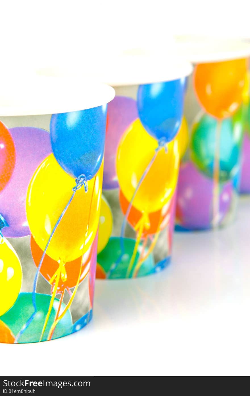 Party cups isolated against a white background