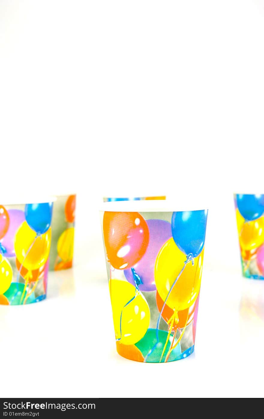 Party cups isolated against a white background