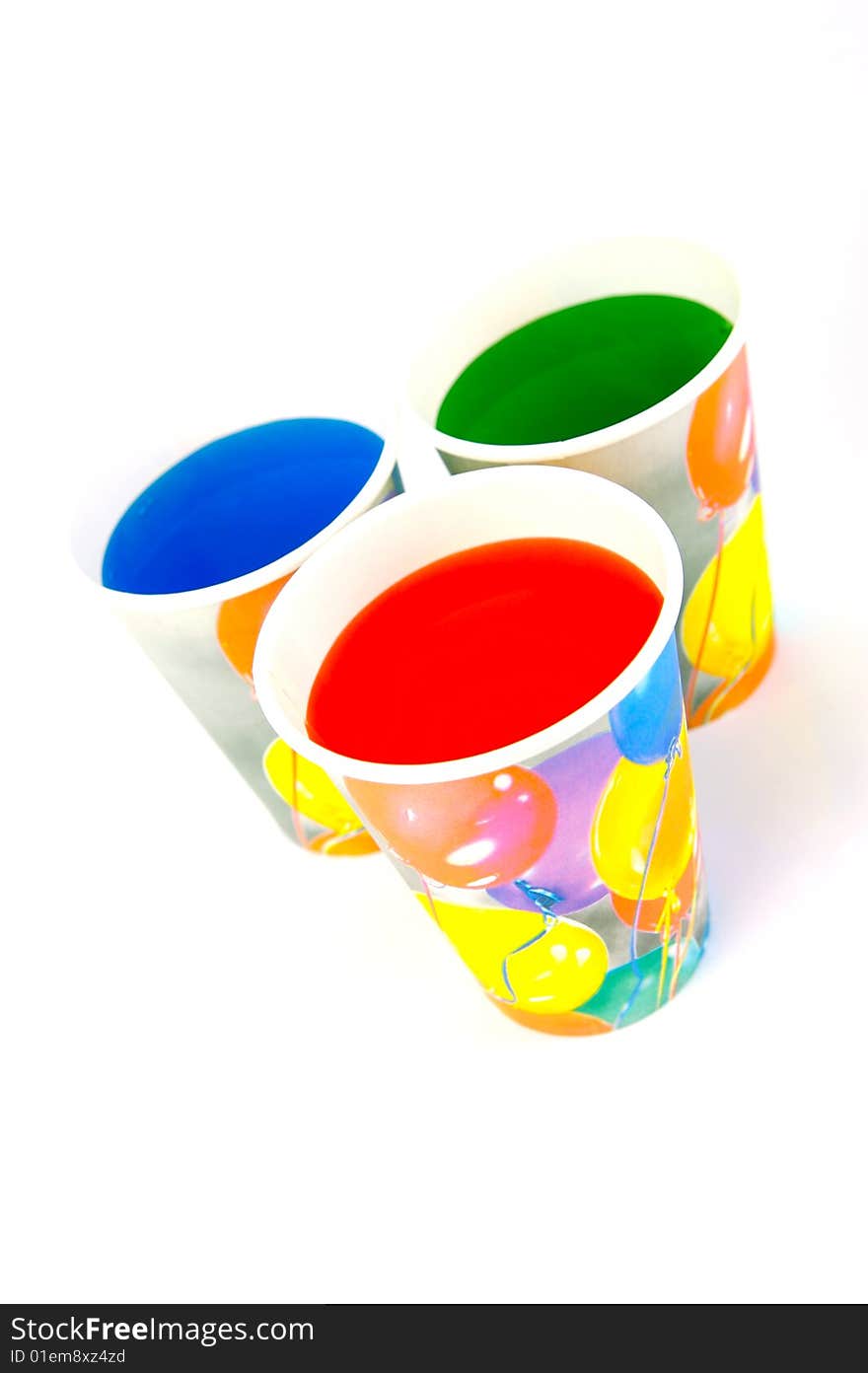 Party cups isolated against a white background