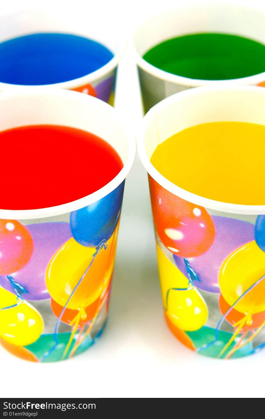 Party cups isolated against a white background