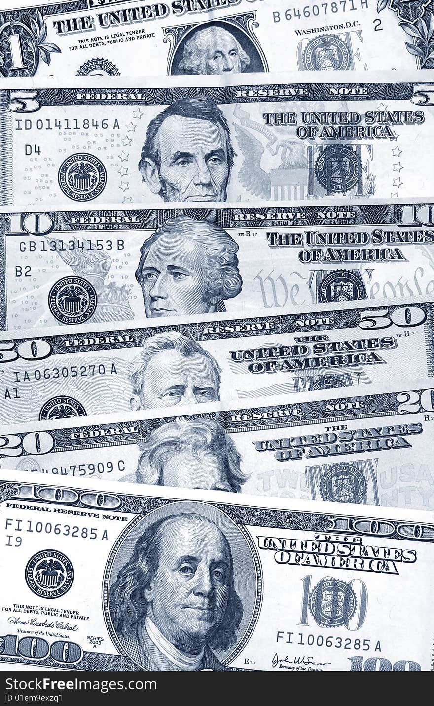 Close up of US dollars