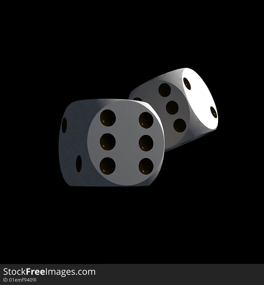 Dices - isolated on black