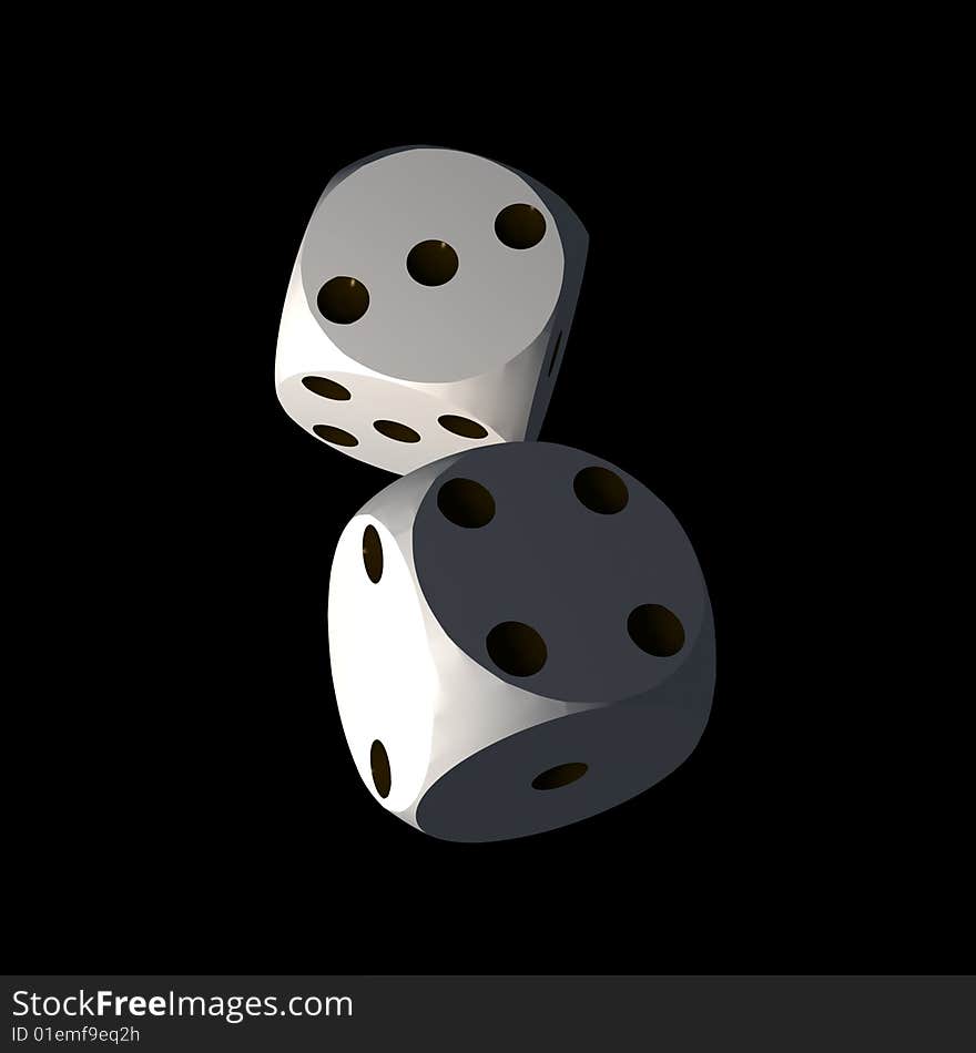 Dices - isolated on black