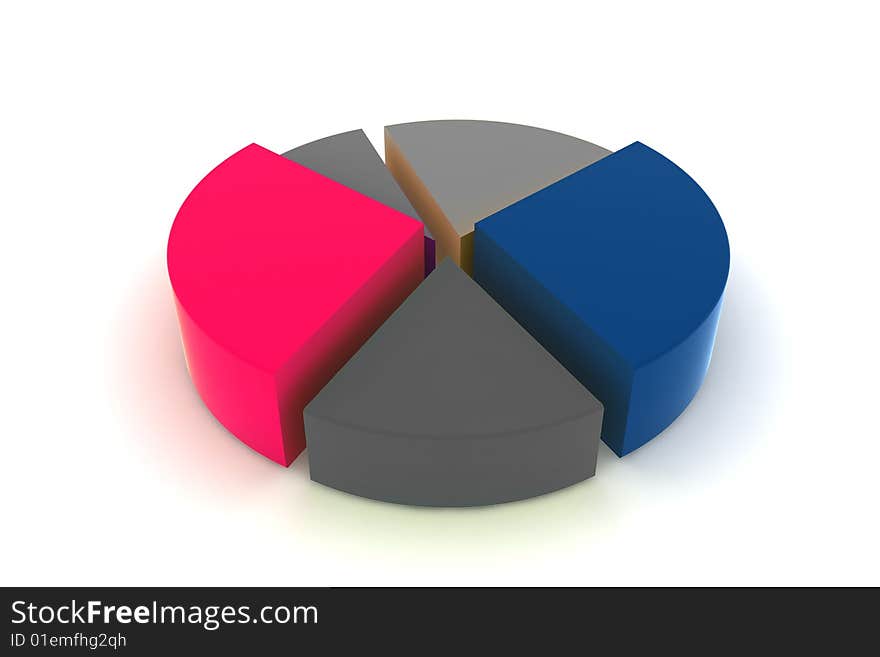 Statistics - 3d isolated diagram on white