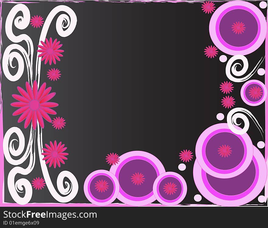 Floral Grunge background with pink flowers