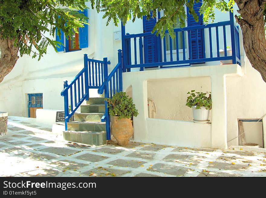 Greek Style Blue Staircase