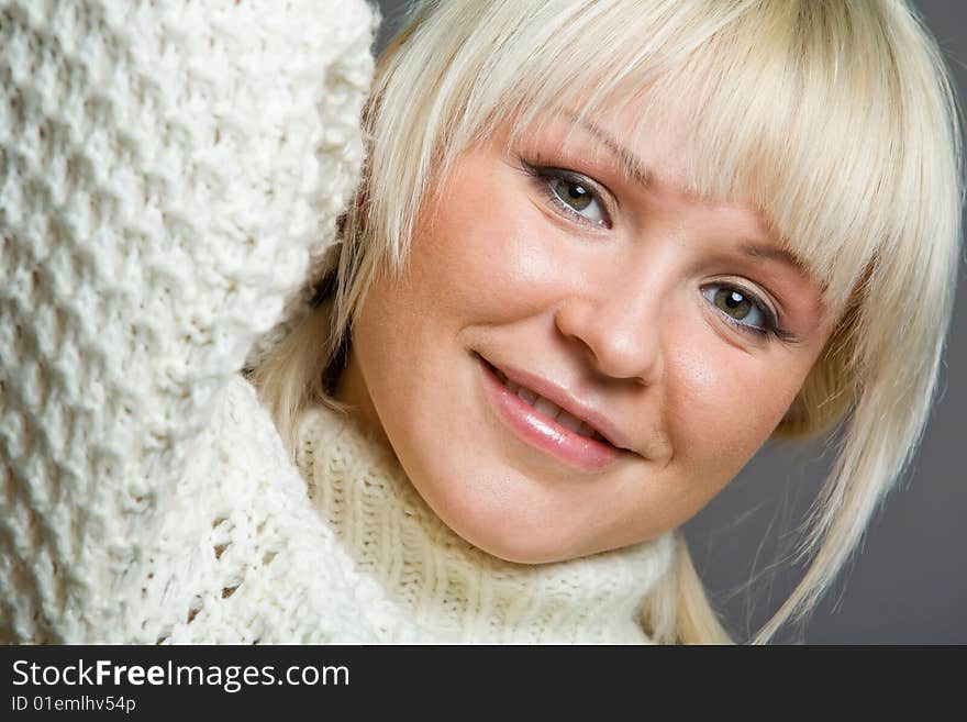 Close-up Portrait Of Lovely Blond Woman