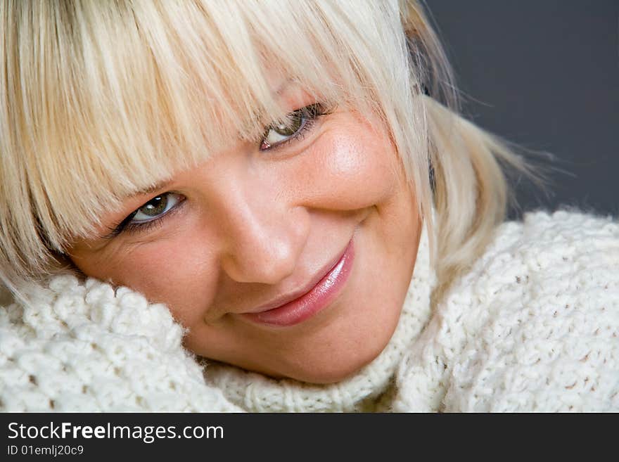 Close-up Portrait Of Lovely Blond Woman