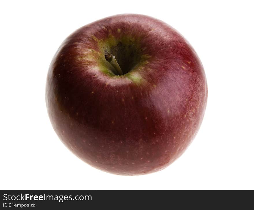 Photo of a red apple on a white background