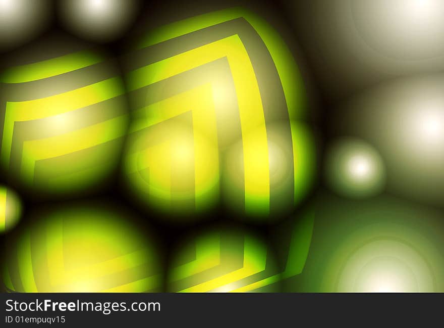 Abstract background with stripes and spheres