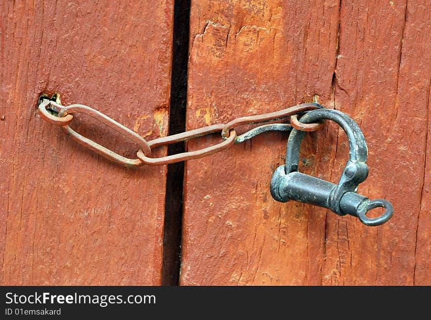 Old lock and chain