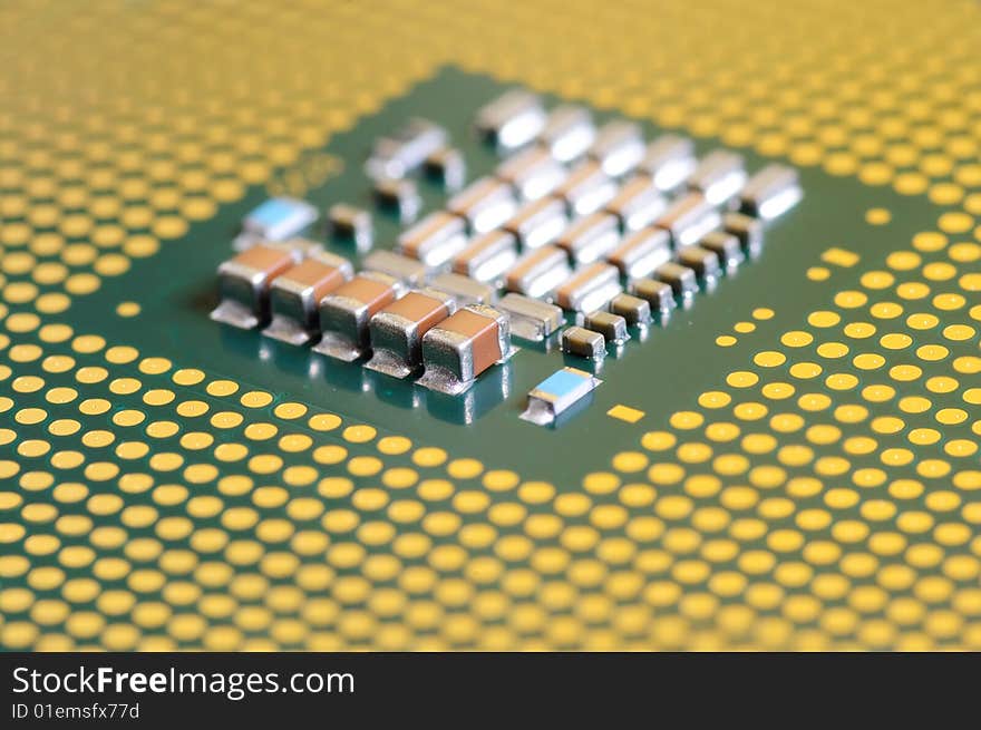 Macro of cpu processor with shallow DOF