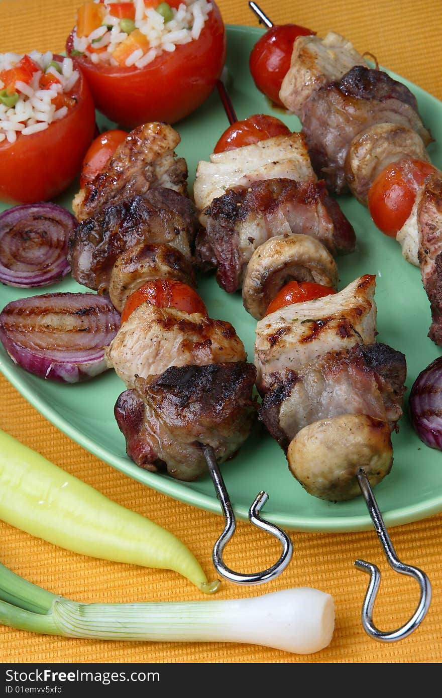 Baked meat with vegetable