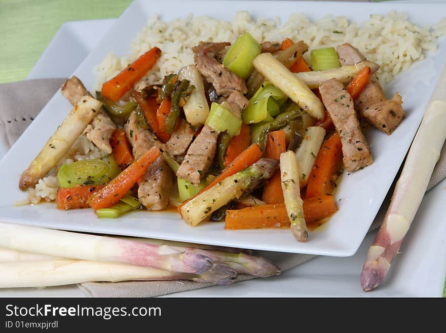 Meat with vegetable mix