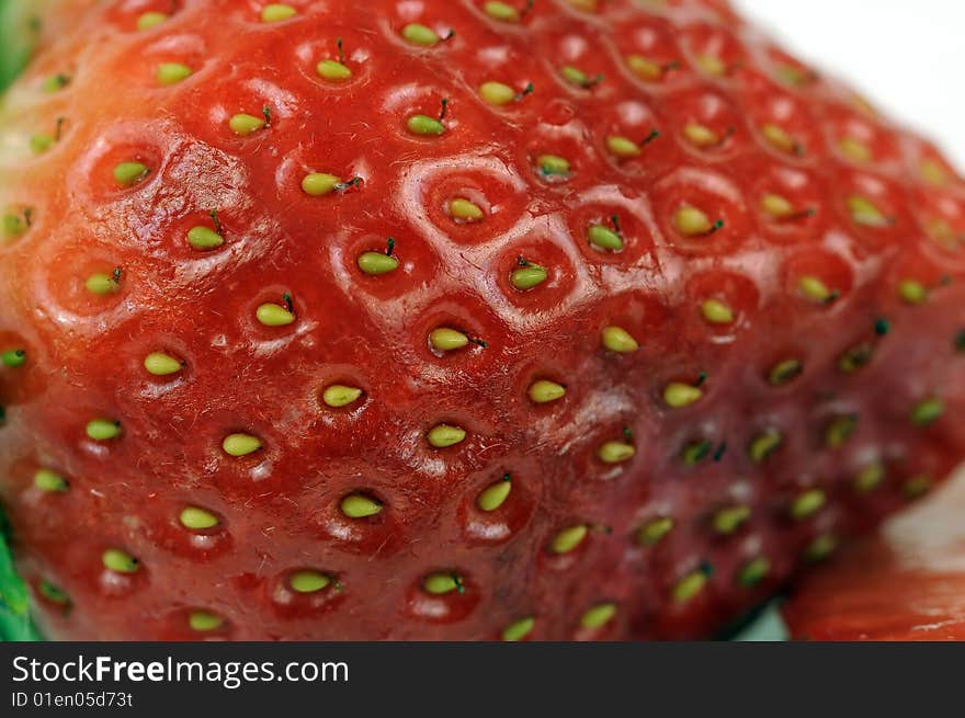 Macro photograph showing the details of a strawberry. Macro photograph showing the details of a strawberry