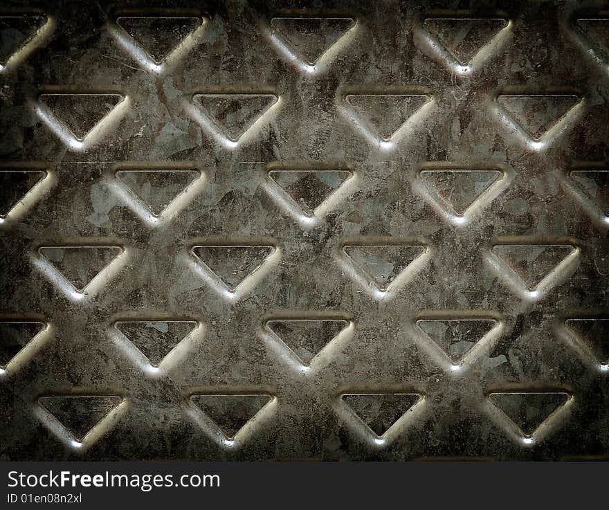 Detail of old cold metal plate background. Detail of old cold metal plate background