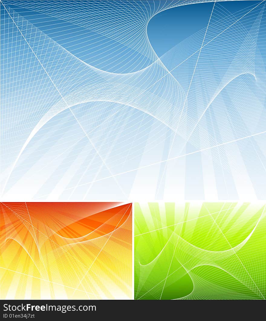 Three colors vector striped web background