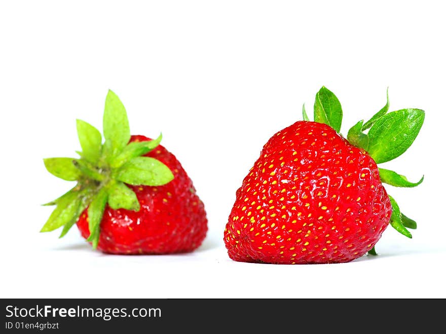 Fresh  strawberries isolated on white background