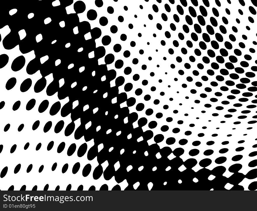 Illustration of halftone background, black, white