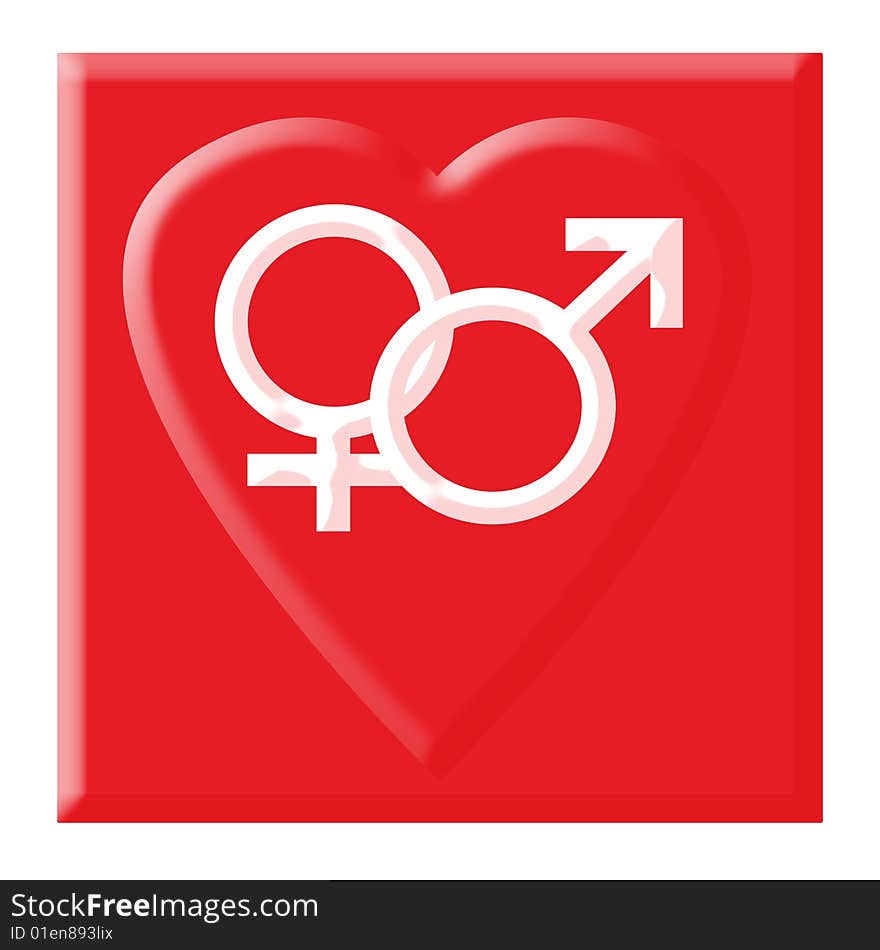 Male and female symbols love concept