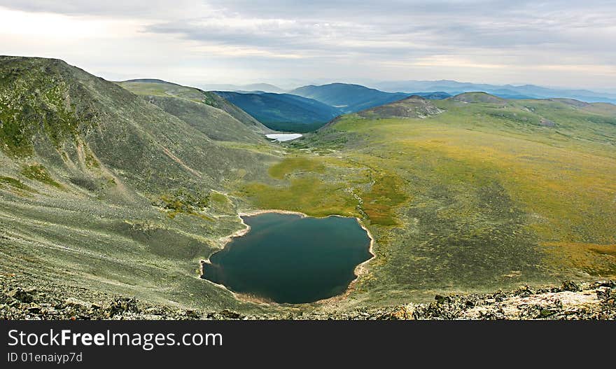 Beautifull mountain lake in the Altai mountains