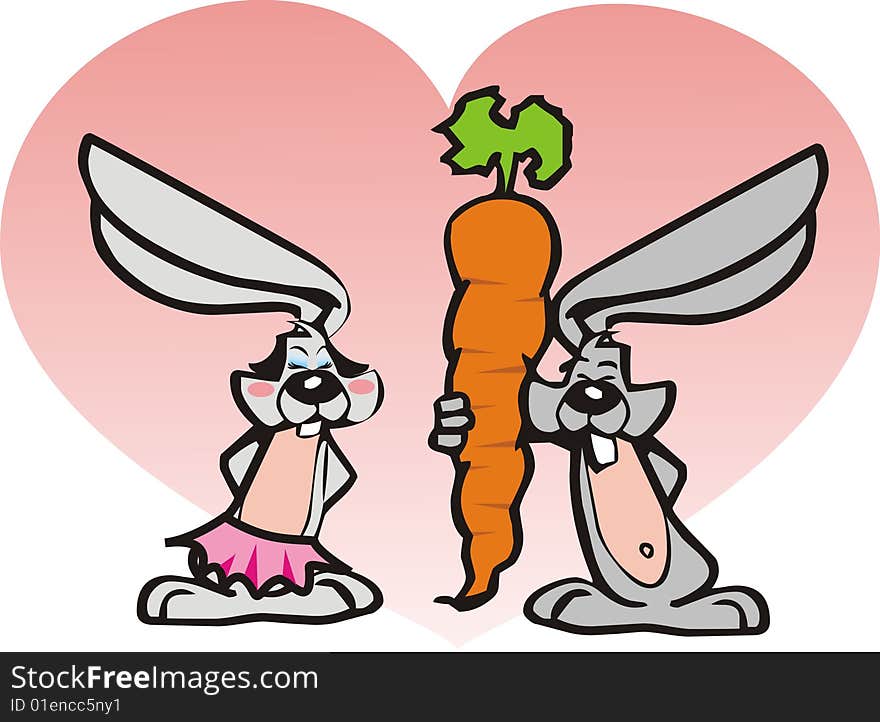 Girl and boy bunny graphic illustartion. Girl and boy bunny graphic illustartion