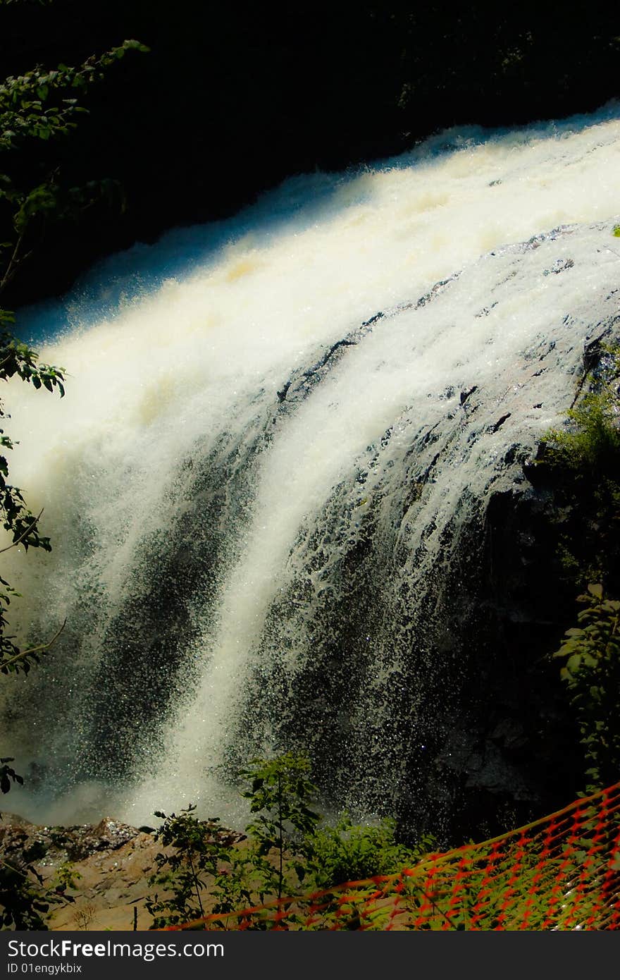 Fast moving water cascading down. Fast moving water cascading down