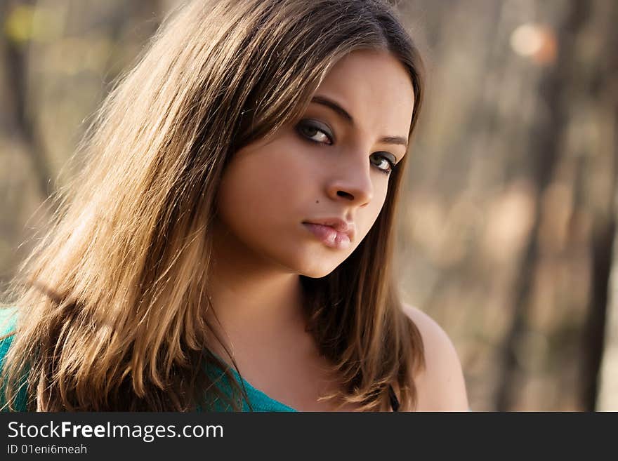 Beautiful woman in a forest