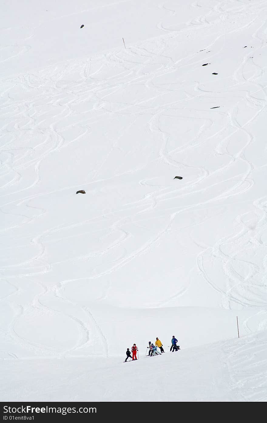 Image of mountainside ski slope. Image of mountainside ski slope