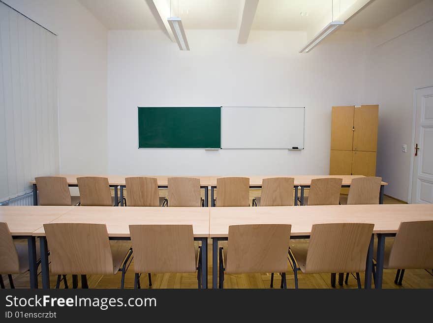 Empty small classroom for students. Empty small classroom for students