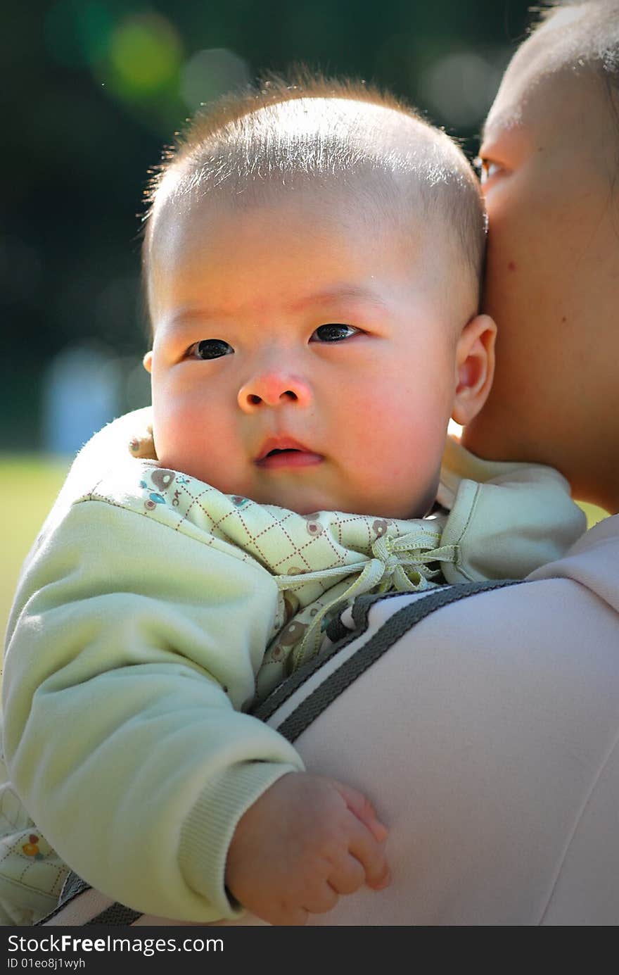 Bright picture of adorable chinese baby boy