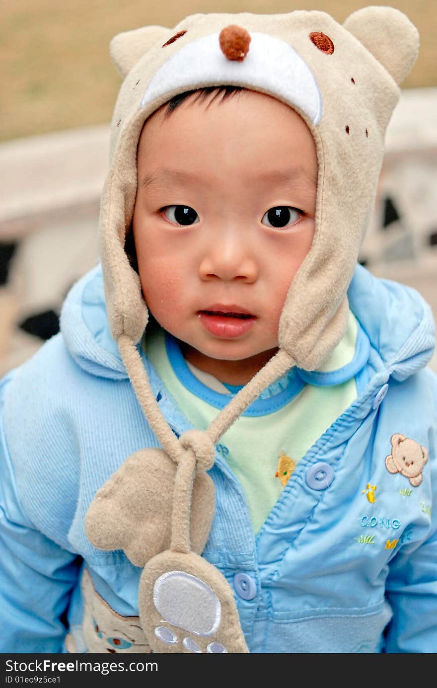 Bright picture of adorable chinese baby boy