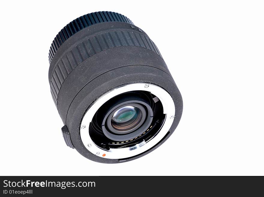 Camera lense isolated on white background.