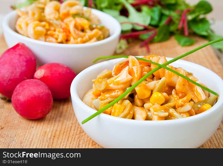 Healthy bowls of delicious pasta