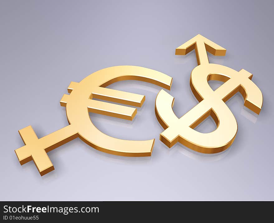 Dollar and euro, boy and girl