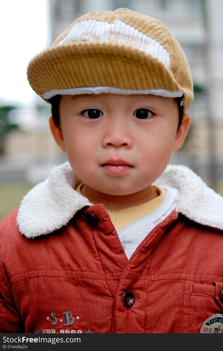 Bright picture of adorable chinese baby boy