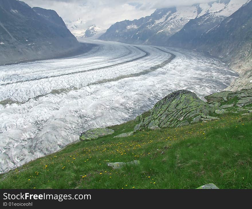 Aletsch glacier, Wallis, Switzerland, UNESCO world natural heritage