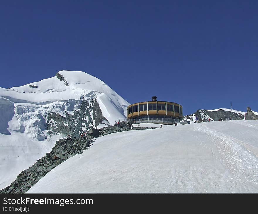 Allalinhorn (4027) near Saas Fee, Switzerland. Allalinhorn (4027) near Saas Fee, Switzerland