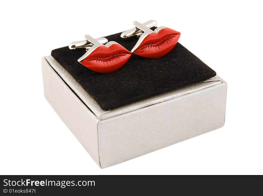 Lip-shaped cufflinks