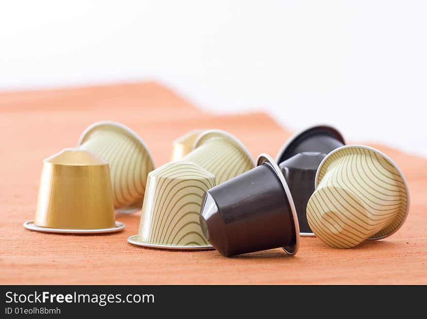 Coffee capsules with different colors