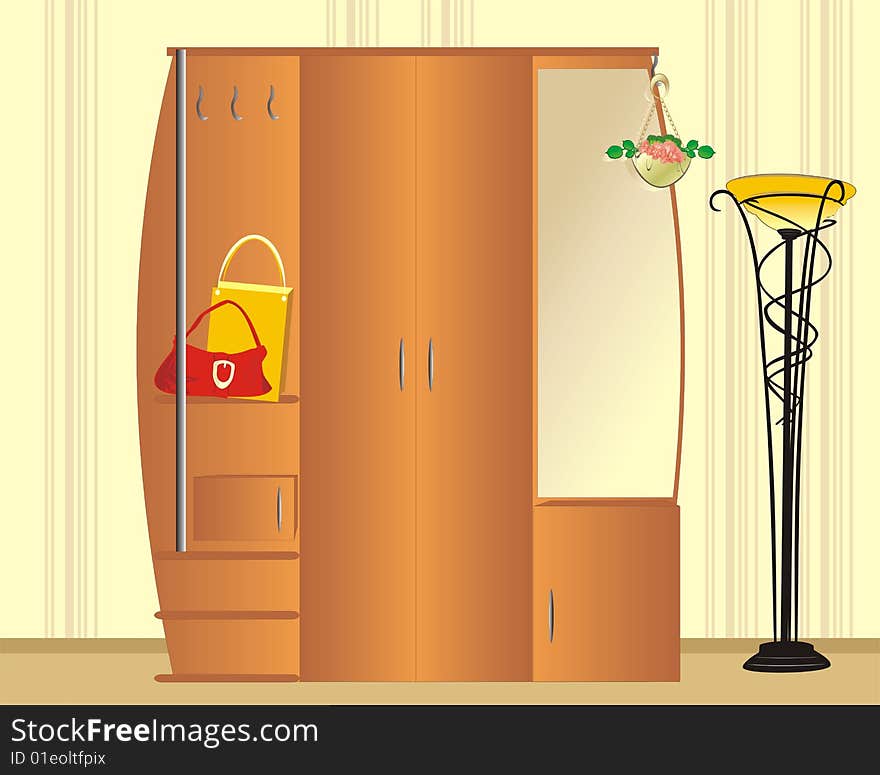 Fragment of antechamber. Vector illustration. Fragment of antechamber. Vector illustration