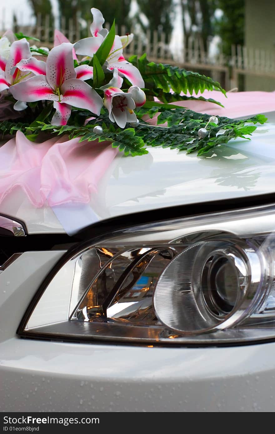 Flowers on car