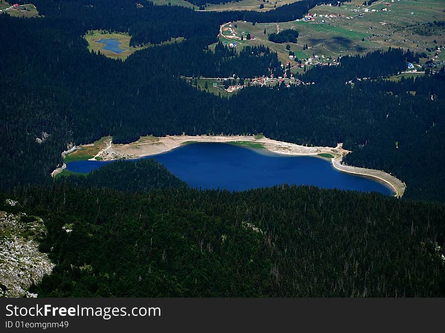 Blue lake in the mountains