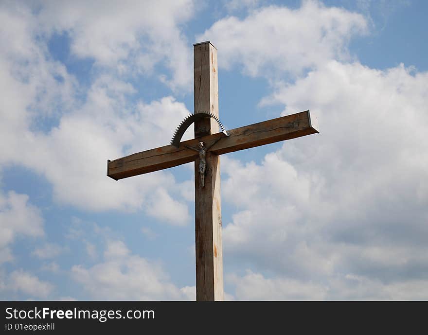 Cross on the blue sky