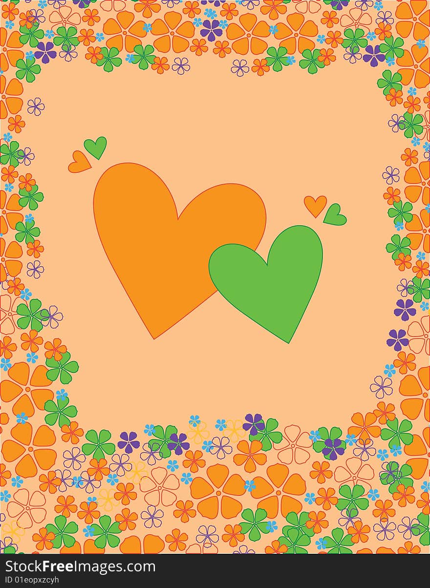 The vector illustration contains the image of valentines background