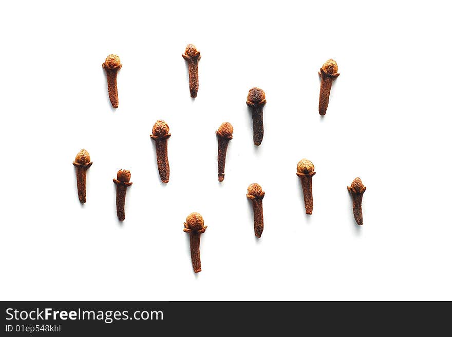 Brown cloves isolated on white