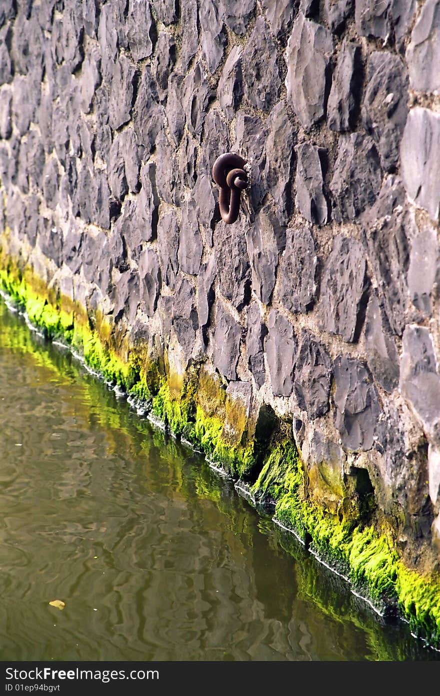 Old stone quay in Amsterdam. Old stone quay in Amsterdam