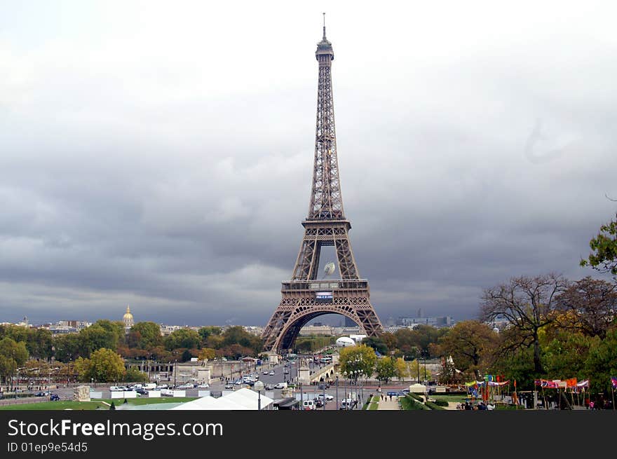 Eiffel Tower during the Rugby World Cup October 2007. Eiffel Tower during the Rugby World Cup October 2007